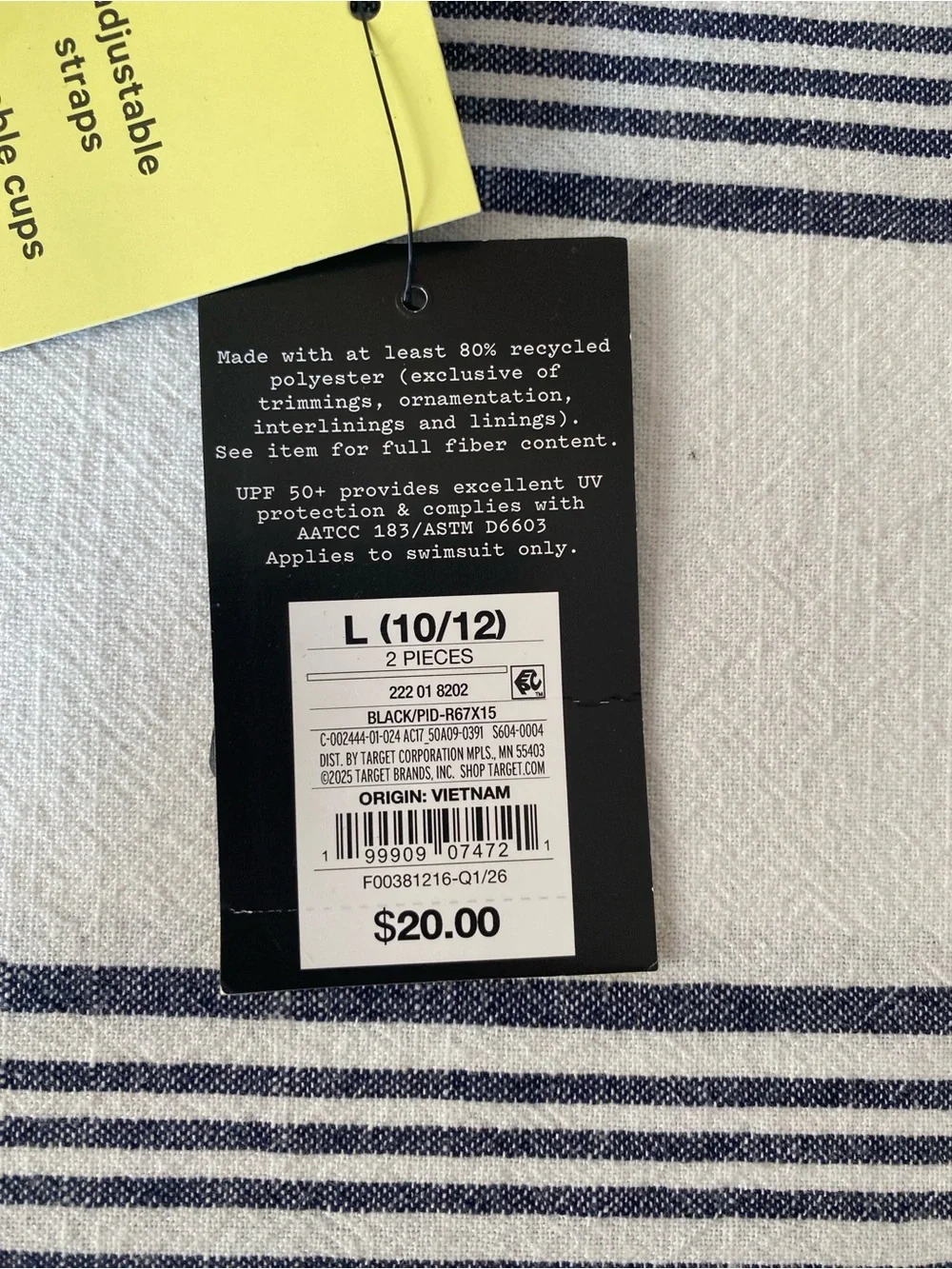 Target Kids Black and White Striped Bikini Set